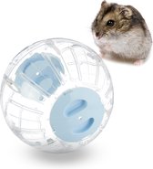 Relaxdays boule de hamster transparente - 18,5 cm - boule de course hamster - boule de hamster nain - bleu