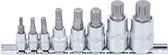 Clé à douille, dents, XZN, cannelure, jeu de douilles multi-torx (1/4 "+ 3/8" + 1/2 ") 8 pièces BGS 5105