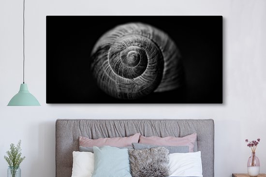 Toile - Animaux - Escargot - Zwart - Wit - Toile - 160x80 cm - Peintures sur toile - Décoration murale