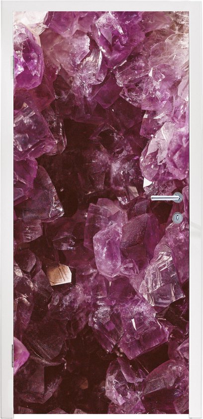 Deursticker Edelstenen - Amethist - Kristallen en edelstenen - 85x215 cm - Deurposter