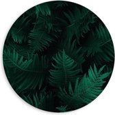 WallClassics - PVC Schuimplaat Muurcirkel - Groep Groene Bladeren  - 60x60 cm Foto op Muurcirkel (met ophangsysteem)