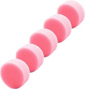 FunnyFashion Grimas schmink sponsjes - 5x stuks - roze - rond - D6 x H3 cm