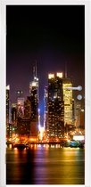 Deursticker New York - Skyline - Kleuren - 75x205 cm - Deurposter