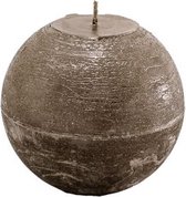 Bougie boule - Pierre métallique - diamètre 12 cm - paraffine - lot de 3