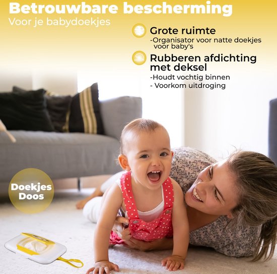 Imperatoris - Billendoekjes Houder/Doos – Baby Wipes Box – Natte Doekjes Houder - Vochtig Toiletpapier Doosje - Geel — afbeelding 3