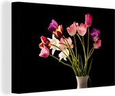 Tableau Toile Tulipes - Nature Morte - Fleurs - 120x80 cm - Décoration murale