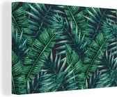 Canvas Schilderij Bladeren - Tropisch - Jungle - Natuur - 60x40 cm - Wanddecoratie