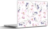Laptop sticker - 12.3 inch - Bloemen - Waterverf - Bohemian - Patroon - 30x22cm - Laptopstickers - Laptop skin - Cover
