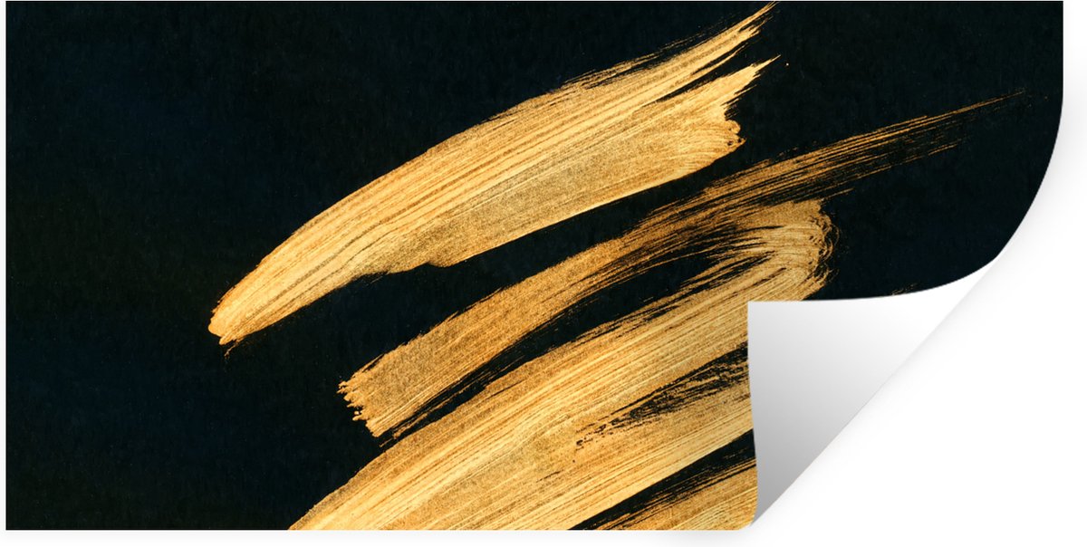 Muurstickers - Sticker Folie - Goud - Verf - Strepen - Luxe - Abstract - 120x60 cm - Plakf