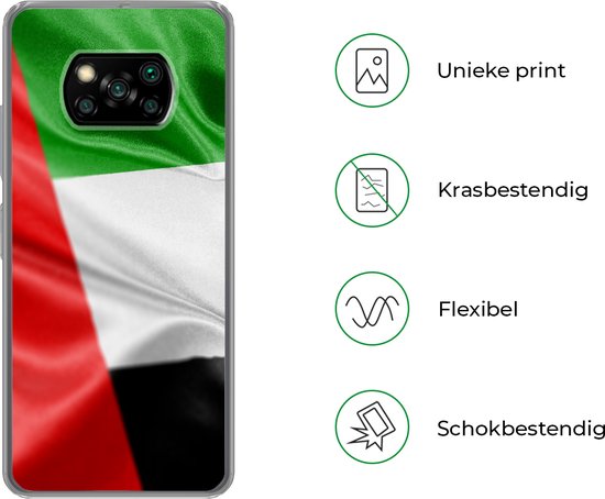 Coque Xiaomi Poco X3 Pro - Drapeau des Emirats Arabes Unis - Coque de téléphone en Siliconen