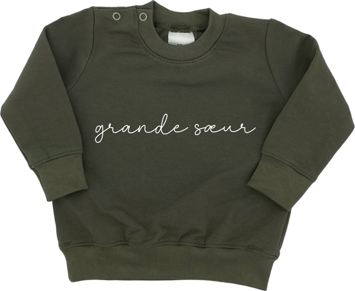 Pull pour enfant - Grande Soeur - Taille 92 - Vert - Grande Soeur - Je