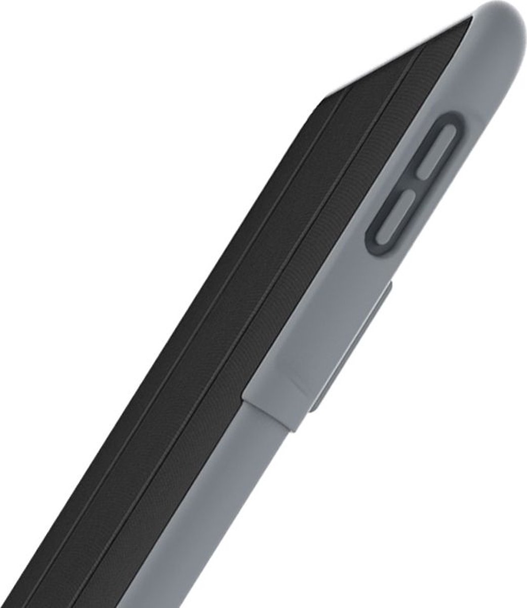 Mobigear Tri-Fold Tough - Apple iPad Pro 12.9 (2022) Hoes Bookcase + Stylus Houder - Zwart / Rood