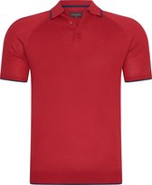 Cappuccino Italia - Heren Polo SS Tipped Tricot Polo - Rood - Maat XL