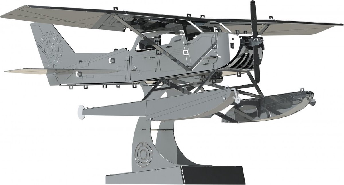 3D Metal Vliegtuig Model Kit - Zeefvliegtuig, Mechanisch, Opwindbaar