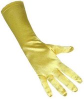 Handschoen satijn geel stretch 40cm