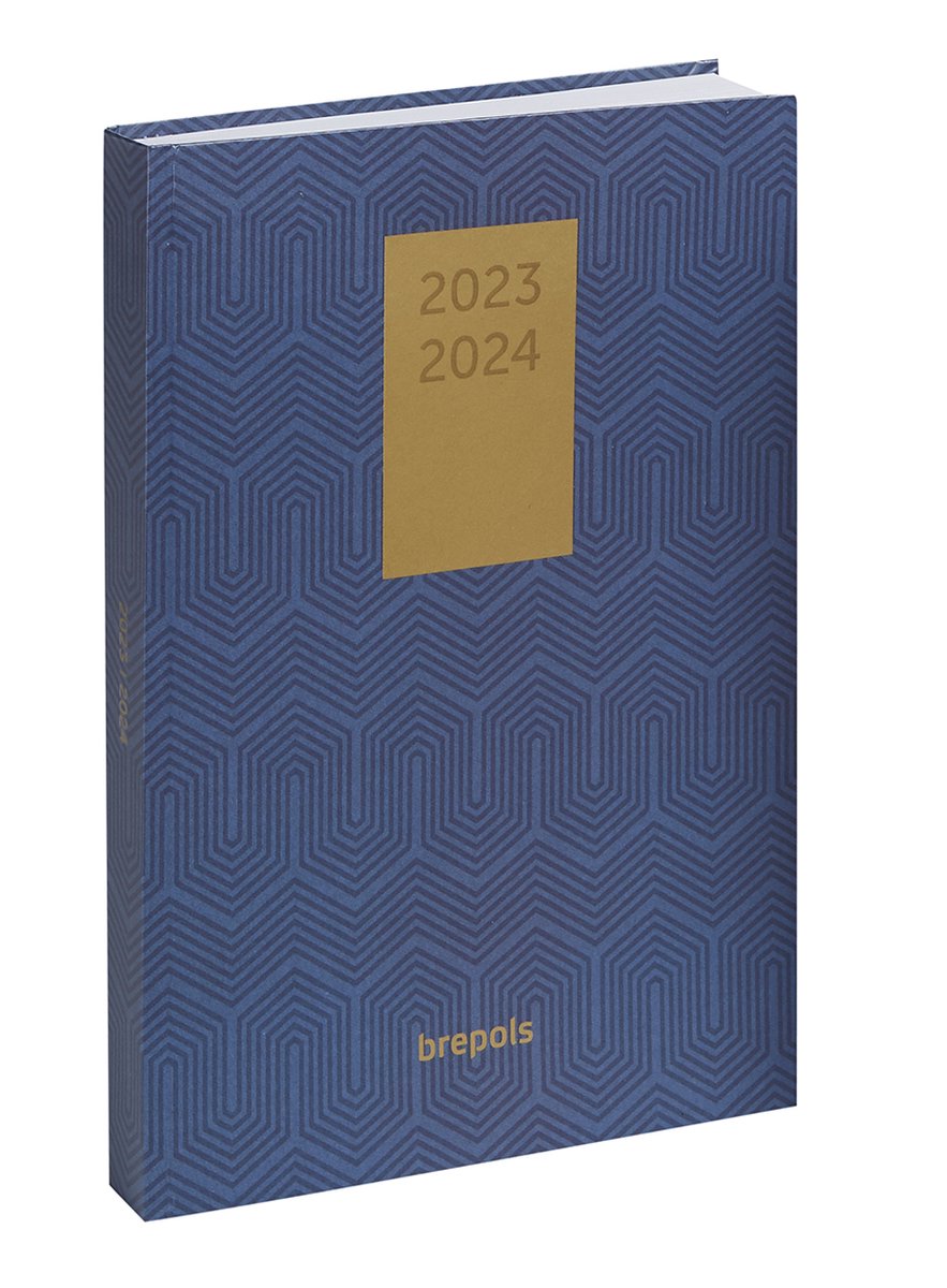Brepols Schoolagenda 2023-2024 - VINTAGE - Dagoverzicht - Blauw - 11.5 x 16.9 cm