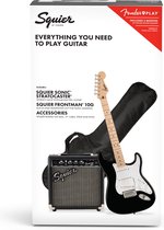 Squier Sonic Series Stratocaster Pack MN Black - Elektrische gitaar