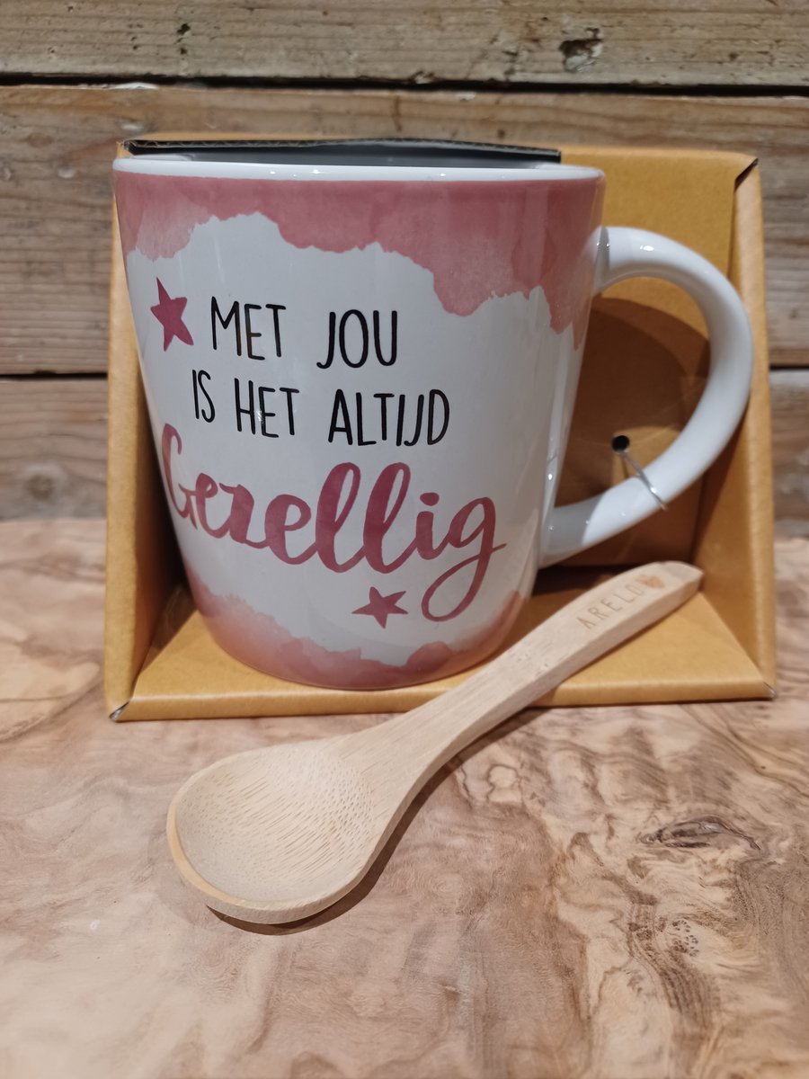 Mok-Miko-Met jou is het altijd gezellig-Bamboe Maatlepel-Arelo