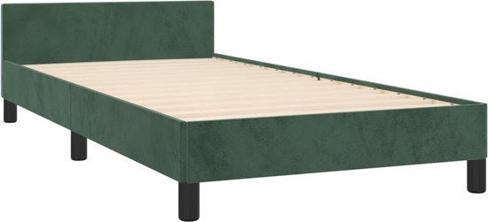 vidaXL - Bedframe - zonder - matras - 80x200 - cm - fluweel - donkergroen
