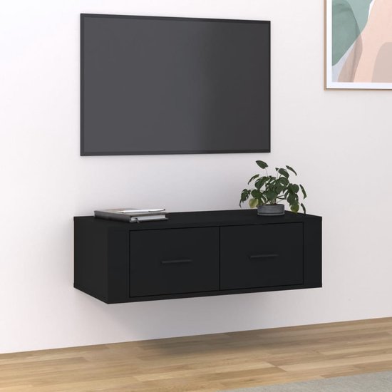 vidaXL Tv-hangmeubel 80x36x25 cm bewerkt hout zwart | bol.com