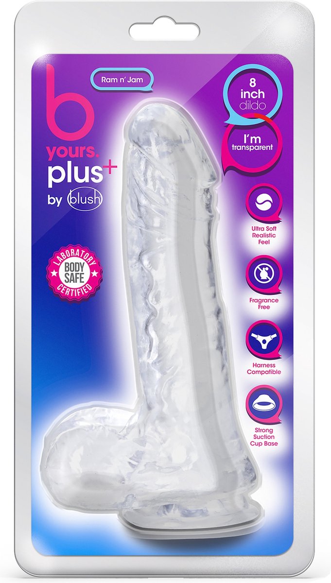 Goedkoopste B Yours Plus - Ram n’ Jam Dildo - Transparant
