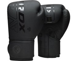 RDX Sports F6 Kara Bokshandschoenen - Boxing Gloves - Training - Vechtsporthandschoenen - Boksen - Zwart - Mat - 12 oz