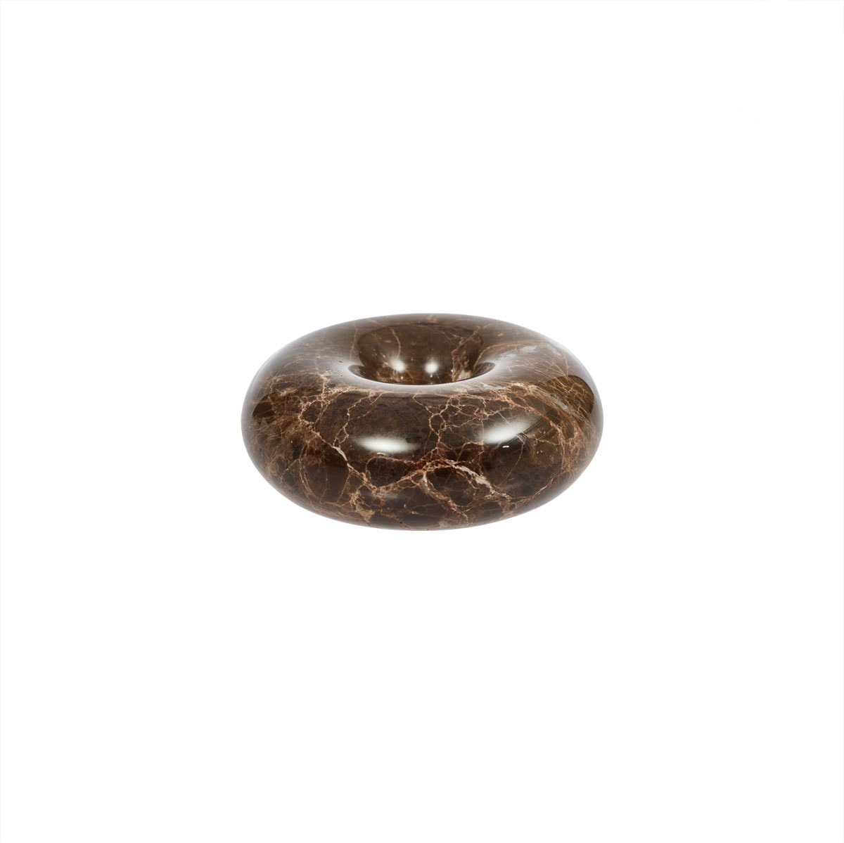 OYOY Savi kandelaar bruin marmer 10cm