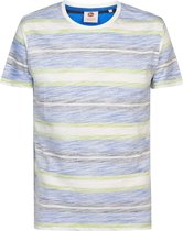 Petrol Industries - Heren Gestreept T-shirt - Blauw - Maat L