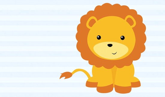 Papier peint photo - Papier Peint Intissé - Papier peint pour enfants - Lion - 254 x 184 cm