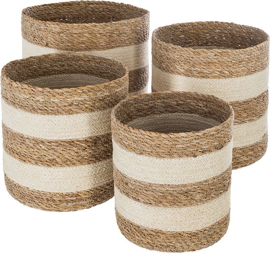 Atmosphera Ronde jute opbergmanden 4-delige set