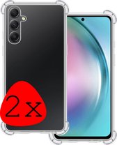 Hoes Geschikt voor Samsung A54 Hoesje Shock Proof Case Hoes Siliconen - Hoesje Geschikt voor Samsung Galaxy A54 Hoes Cover Shockproof - Transparant - 2 Stuks
