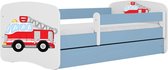 Kocot Kids - Bed Babydreams blauw brandweer met lade zonder matras 160/80 - Kinderbed - Blauw