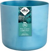 Elho the ocean collection ronde 22cm - Pot de fleur - Fabriqués à base de déchets marins - 100% matériaux recyclés - Bleu