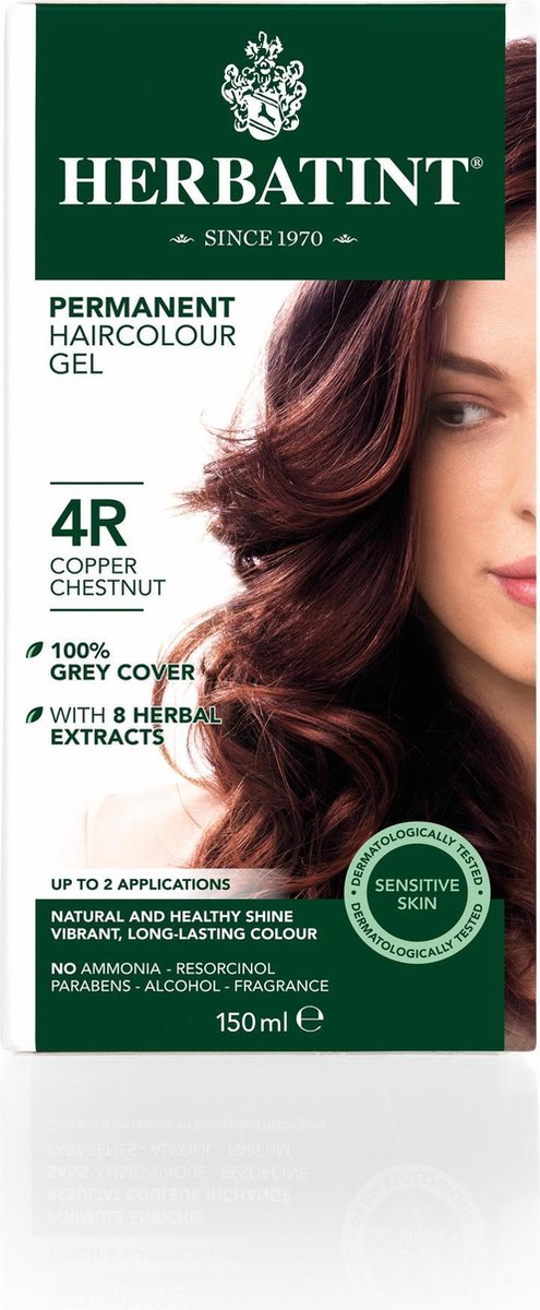 Herbatint 4R Copper Chestnut - Haarverf - Permanente vegan haarkleuring - 8 plantenextracten - 150 ml