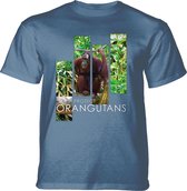 T-shirt Protect Orangutan Split Portrait Blue 4XL