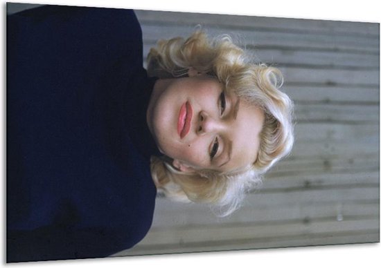 Schilderij Op Canvas Marilyn Monroe - Zwart, Crème, Grijs - 120x70cm 1Luik - Foto Op Canvas - GroepArt 6000+ Schilderijen 0p Canvas Art Collectie - Wanddecoratie - Woonkamer - Slaapkamer - Canvas Print