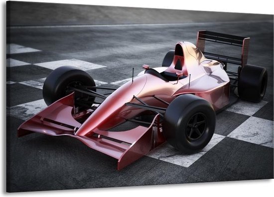 Canvas Schilderij Auto, Formule 1 | Grijs, Roze, Rood | | F007192