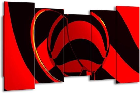 Peinture sur toile Abstrait | Noir rouge | 150x80cm 5Liège