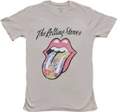 The Rolling Stones - Flowers Tongue Heren T-shirt - S - Grijs