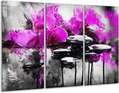 Peinture sur verre d'orchidée | Violet, gris, blanc | 120x80cm 3 Liège | Tirage photo sur verre |  F004788