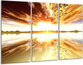 Peinture sur verre Sunset | Jaune, blanc, gris | 120x80cm 3 Liège | Tirage photo sur verre |  F000347