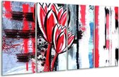 Peinture sur verre tulipe | Rouge, noir, blanc | 160x80cm 4 Liège | Tirage photo sur verre | F005780