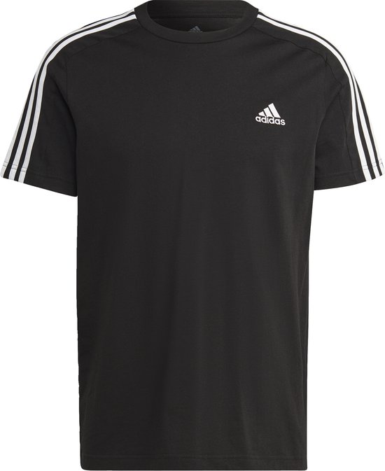 adidas Sportswear Essentials Single Jersey 3-Stripes T-shirt - Heren - Zwart- 3XL