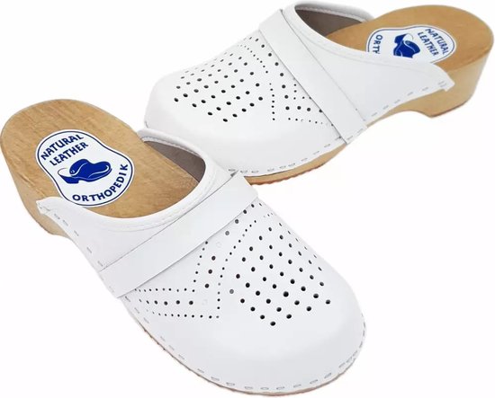 Sabots Tracy En Cuir Blanc Et Bois Véritable - Taille 44 - Neufs Sans Boîte (traces De Stockage)