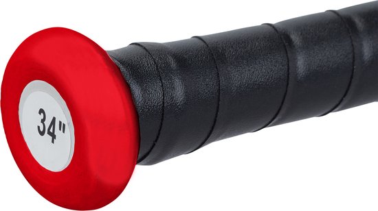Relaxdays honkbalknuppel aluminium - rood - softbal knuppel - 34 inch - lichtgewicht - Relaxdays