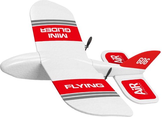 LUXWALLET SkyShow Mini – 2.4GHz RC Vliegtuig Drone – Crashbestendig – RC Vliegtuig Voor binnen en buiten - Waterbestendige Drone Met 2 Batterijen – Rood/Wit