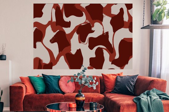 Poster Abstract - Bruin - Kleuren - Pastel - 180x120 cm XXL