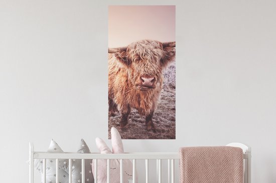 Stickers muraux - Film autocollant - Highlands écossais - Lumière - Ciel - Nature - 40x80 cm - Film adhésif - Stickers muraux muraux Chambre d'enfant - Papier peint autocollant - Papier peint autocollant - Film autocollant