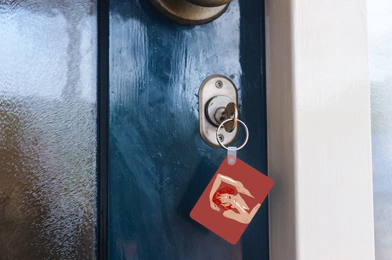 Porte-clés - Femme - Rouge - Abstrait - Portrait - Cadeaux à distribuer - Plastique