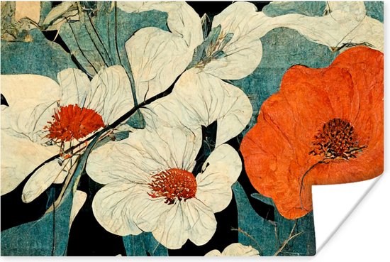 Bloemen - Planten - Vintage - Azië - Oranje